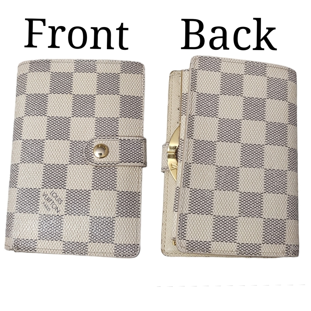 Louis Vuitton Damier Azur Kiss Lock Bi-Fold Wallet with Coin Holder